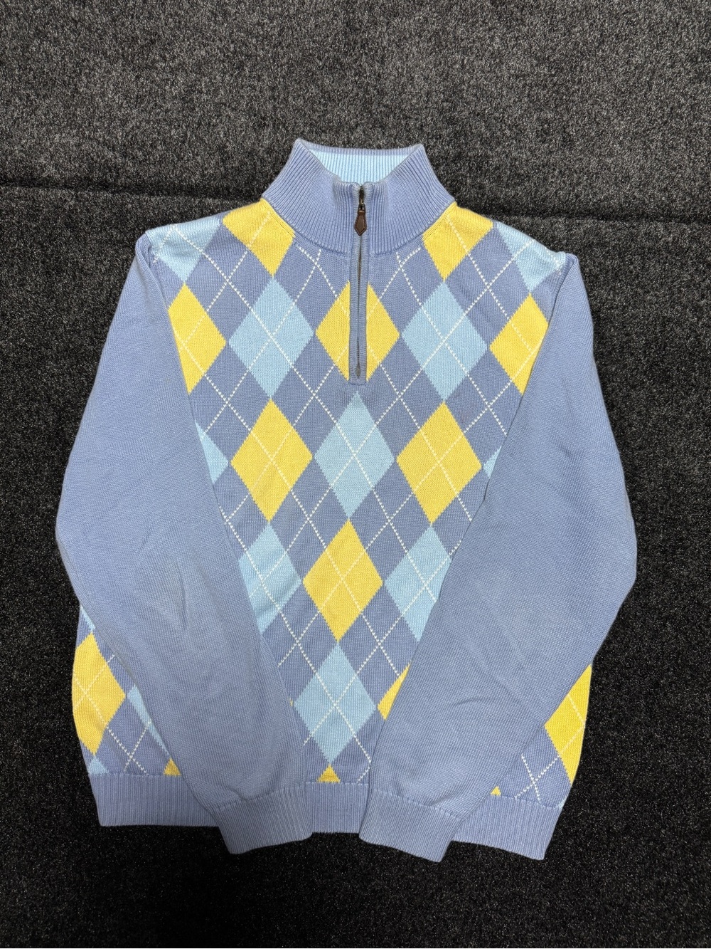 Brooks Brothers 346 Argyle Quarter Zip Sweater M